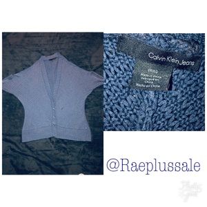 Calvin Klein Blue Knitted Cardigan Sweater